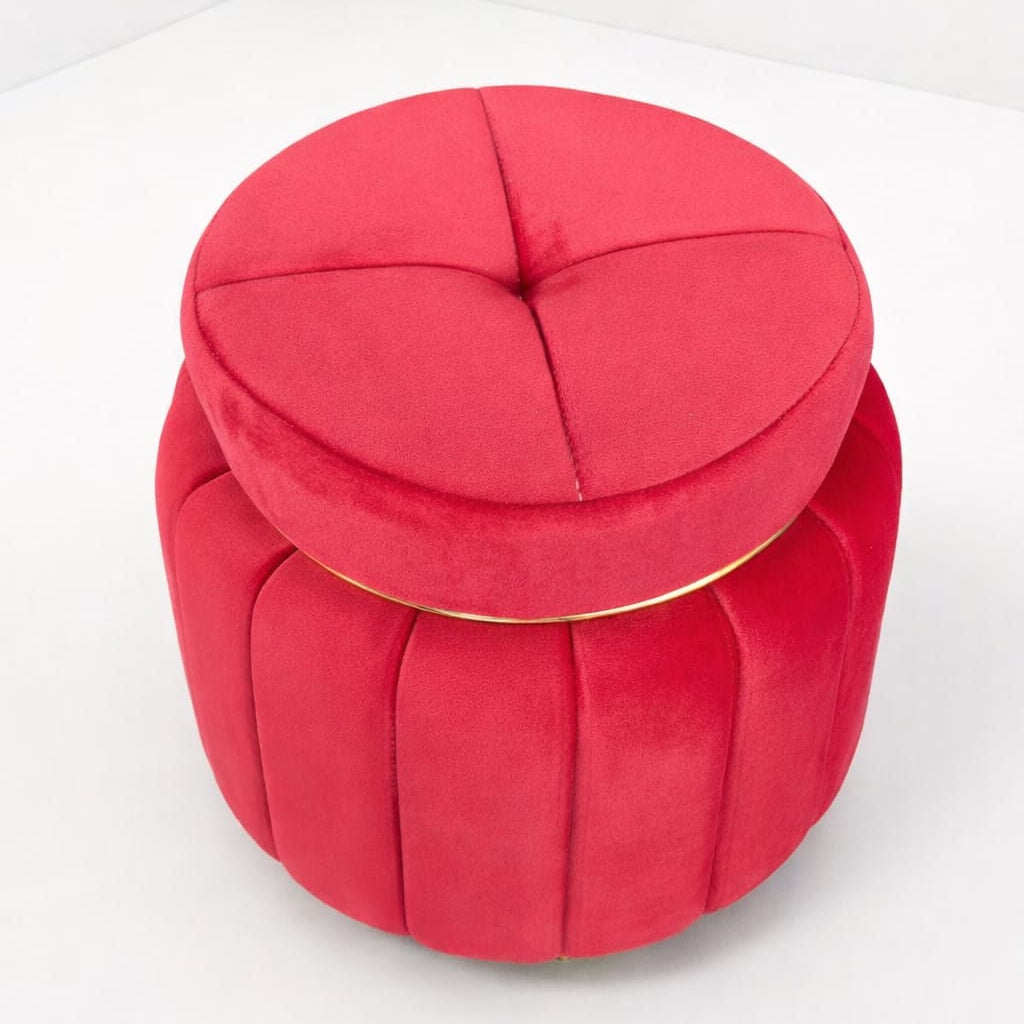 Red Ottoman Stool