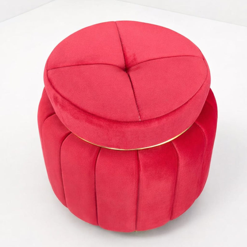 Red Ottoman Stool