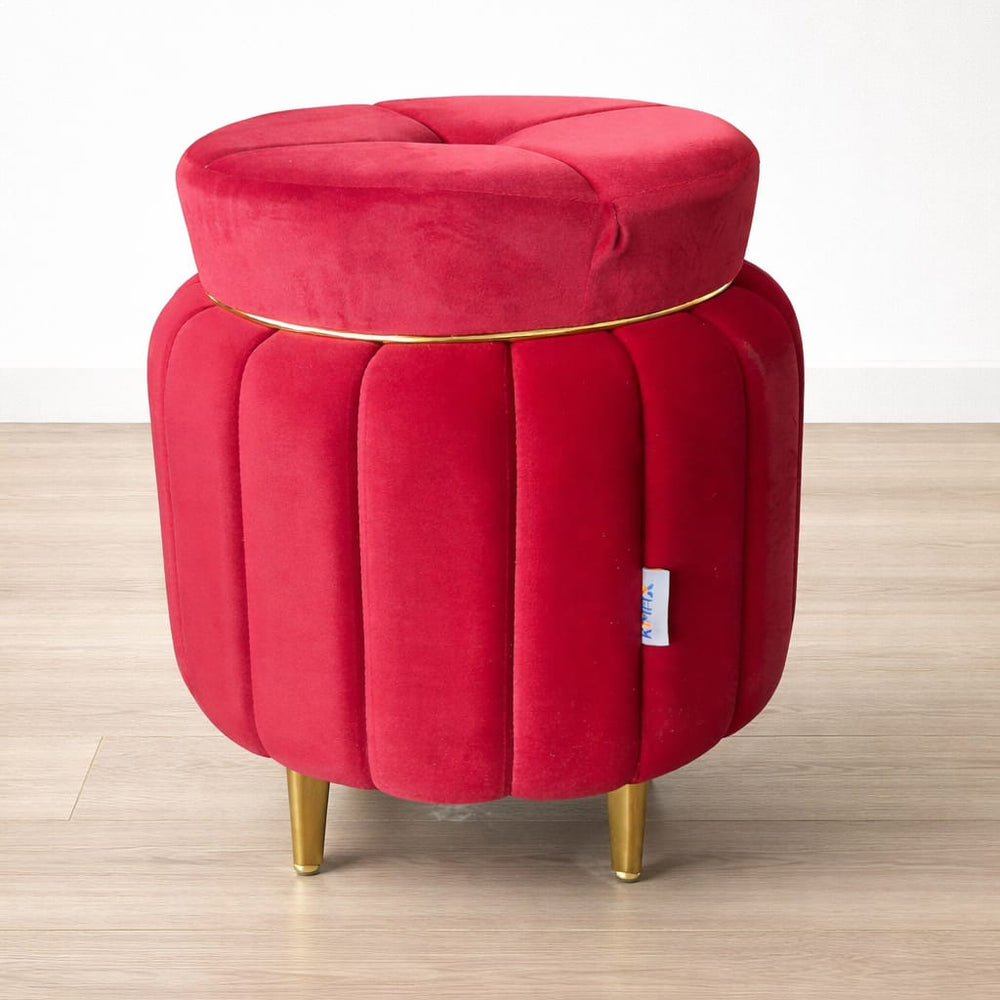Red Ottoman Stool