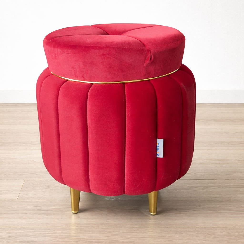 Red Ottoman Stool