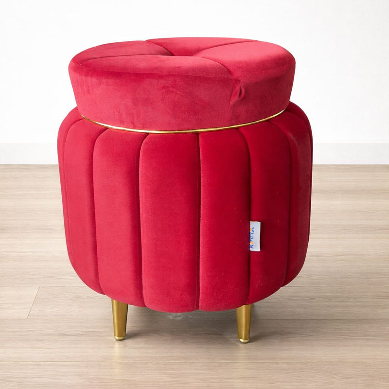 Red Ottoman Stool